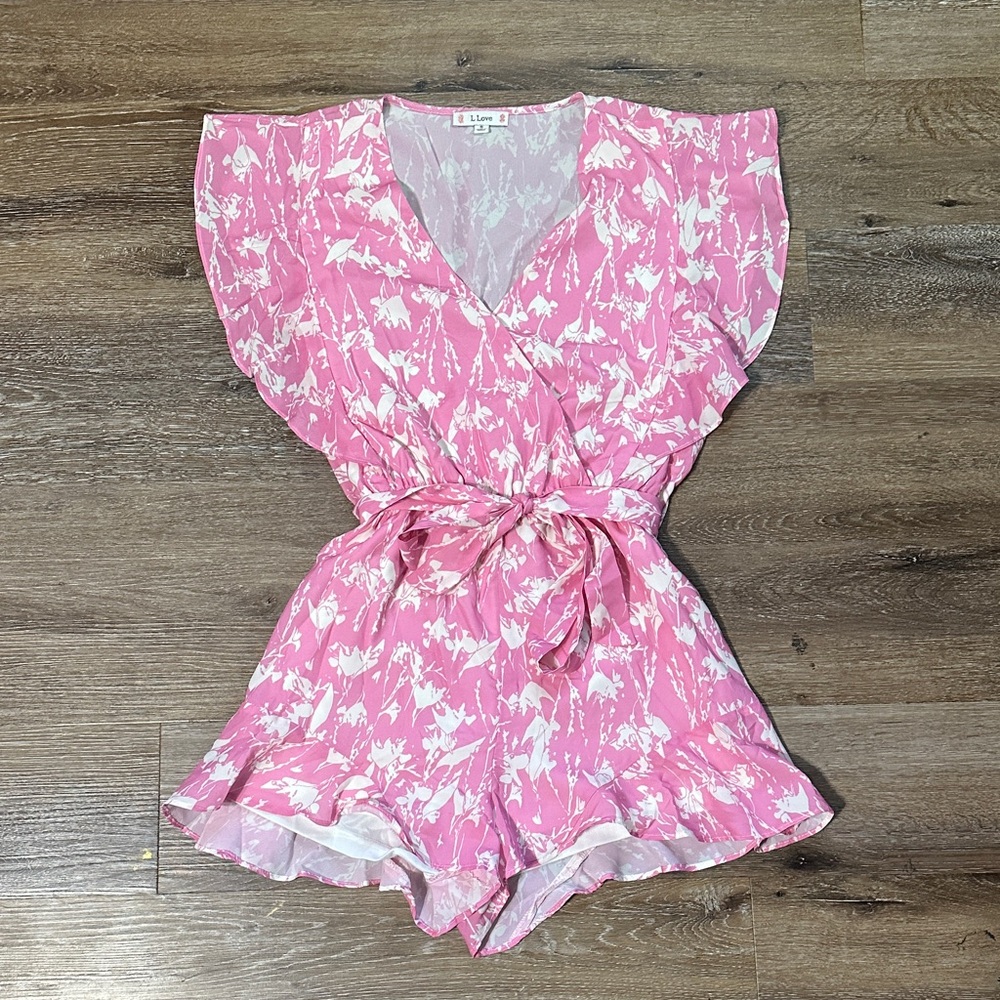 Love Pink and White Romper